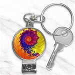 Fractal Spiral Bright Colors Nail Clippers Key Chain