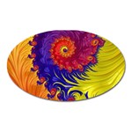 Fractal Spiral Bright Colors Oval Magnet