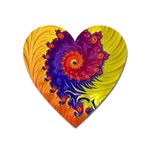 Fractal Spiral Bright Colors Heart Magnet