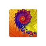 Fractal Spiral Bright Colors Square Magnet