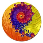 Fractal Spiral Bright Colors Magnet 5  (Round)