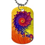 Fractal Spiral Bright Colors Dog Tag (One Side)