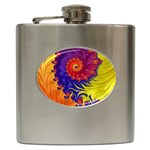 Fractal Spiral Bright Colors Hip Flask (6 oz)