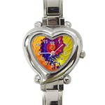 Fractal Spiral Bright Colors Heart Italian Charm Watch