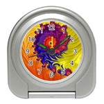 Fractal Spiral Bright Colors Travel Alarm Clock