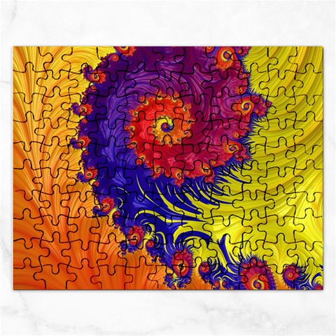 Fractal Spiral Bright Colors Rectangular Jigsaw Puzzl from ArtsNow.com Front