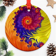 Fractal Spiral Bright Colors Round Ornament (Two Sides) from ArtsNow.com Front