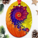 Fractal Spiral Bright Colors Oval Ornament (Two Sides)