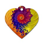 Fractal Spiral Bright Colors Dog Tag Heart (One Side)