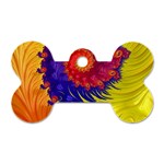 Fractal Spiral Bright Colors Dog Tag Bone (One Side)