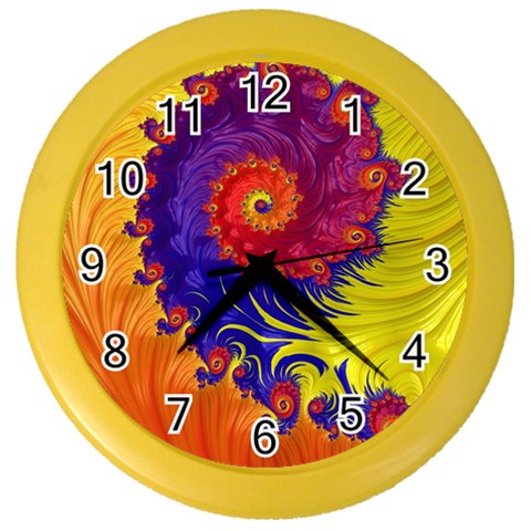 Fractal Spiral Bright Colors Color Wall Clock from ArtsNow.com Front