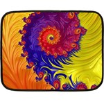 Fractal Spiral Bright Colors One Side Fleece Blanket (Mini)