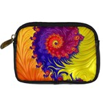 Fractal Spiral Bright Colors Digital Camera Leather Case