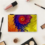 Fractal Spiral Bright Colors Cosmetic Bag (Small)