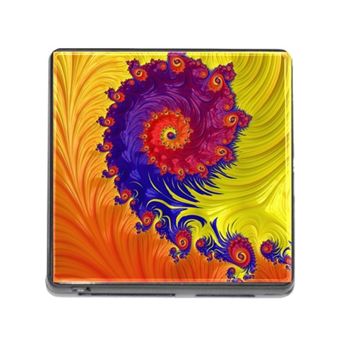 Fractal Spiral Bright Colors Memory Card Reader (Square 5 Slot) from ArtsNow.com Front