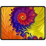 Fractal Spiral Bright Colors One Side Fleece Blanket (Large)