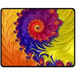 Fractal Spiral Bright Colors One Side Fleece Blanket (Medium)