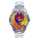 Fractal Spiral Bright Colors Stainless Steel Analogue Watch