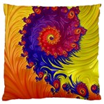 Fractal Spiral Bright Colors Large Cushion Case (Two Sides)