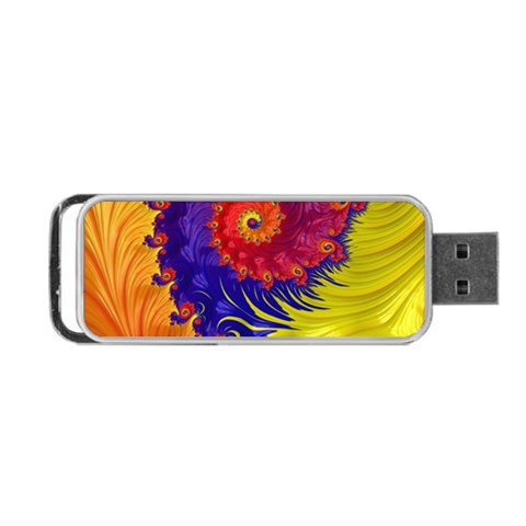 Fractal Spiral Bright Colors Portable USB Flash (One Side) from ArtsNow.com Front