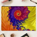 Fractal Spiral Bright Colors Cosmetic Bag (XXXL)