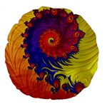 Fractal Spiral Bright Colors Large 18  Premium Round Cushions