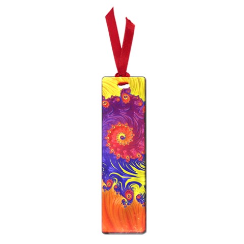 Fractal Spiral Bright Colors Small Book Marks from ArtsNow.com Front