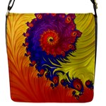 Fractal Spiral Bright Colors Flap Closure Messenger Bag (S)