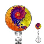 Fractal Spiral Bright Colors Stainless Steel Nurses Watch