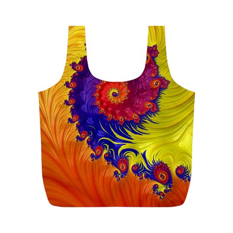 Fractal Spiral Bright Colors Full Print Recycle Bag (M) from ArtsNow.com Front