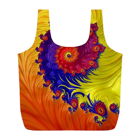 Fractal Spiral Bright Colors Full Print Recycle Bag (L) from ArtsNow.com Front