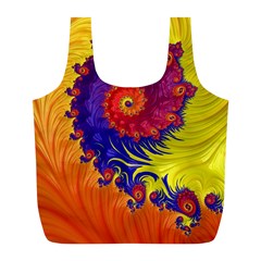 Fractal Spiral Bright Colors Full Print Recycle Bag (L) from ArtsNow.com Back