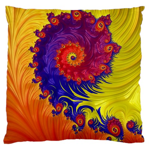 Fractal Spiral Bright Colors Large Premium Plush Fleece Cushion Case (Two Sides) from ArtsNow.com Front