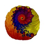 Fractal Spiral Bright Colors Standard 15  Premium Flano Round Cushions