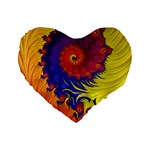 Fractal Spiral Bright Colors Standard 16  Premium Flano Heart Shape Cushions