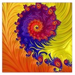 Fractal Spiral Bright Colors Square Satin Scarf (36  x 36 )