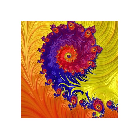 Fractal Spiral Bright Colors Square Tapestry (Small) from ArtsNow.com Front