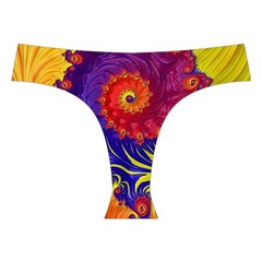 Fractal Spiral Bright Colors Cross Back Hipster Bikini Set from ArtsNow.com Front Under