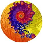 Fractal Spiral Bright Colors Wooden Bottle Opener (Round)