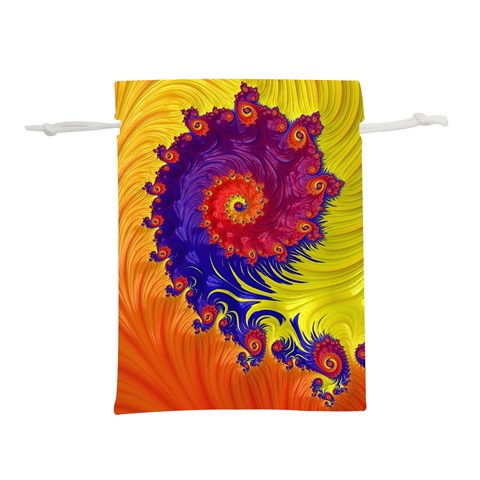 Fractal Spiral Bright Colors Lightweight Drawstring Pouch (M) from ArtsNow.com Front