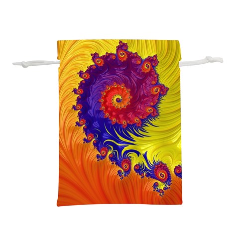 Fractal Spiral Bright Colors Lightweight Drawstring Pouch (L) from ArtsNow.com Front