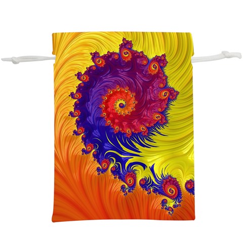 Fractal Spiral Bright Colors Lightweight Drawstring Pouch (XL) from ArtsNow.com Front