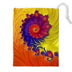 Fractal Spiral Bright Colors Drawstring Pouch (5XL) from ArtsNow.com Front