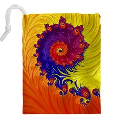 Fractal Spiral Bright Colors Drawstring Pouch (5XL) from ArtsNow.com Back