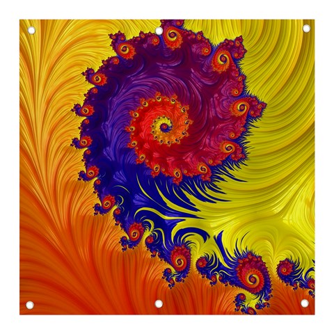Fractal Spiral Bright Colors Banner and Sign 3  x 3  from ArtsNow.com Front
