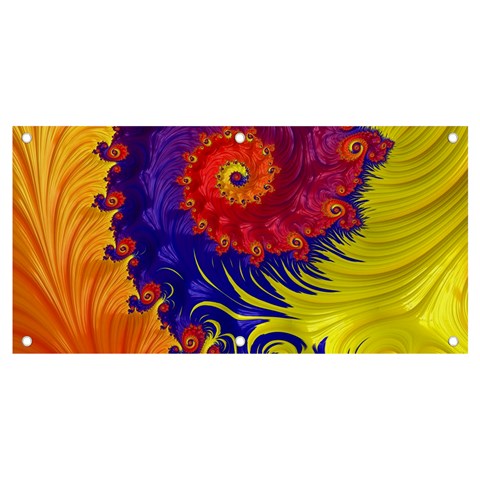 Fractal Spiral Bright Colors Banner and Sign 4  x 2  from ArtsNow.com Front