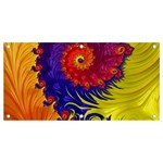 Fractal Spiral Bright Colors Banner and Sign 4  x 2 