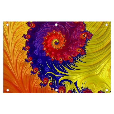 Fractal Spiral Bright Colors Banner and Sign 6  x 4  from ArtsNow.com Front