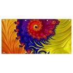 Fractal Spiral Bright Colors Banner and Sign 8  x 4 