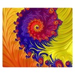 Fractal Spiral Bright Colors One Side Premium Plush Fleece Blanket (Small)